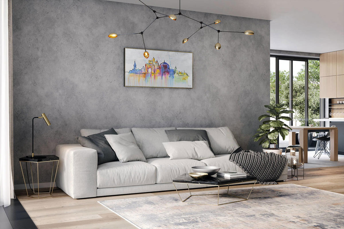 ACRYLBILD HANDGEMALT 120/60 cm - Grau, Holz/Textil (120/60cm) - KUNSTLOFT