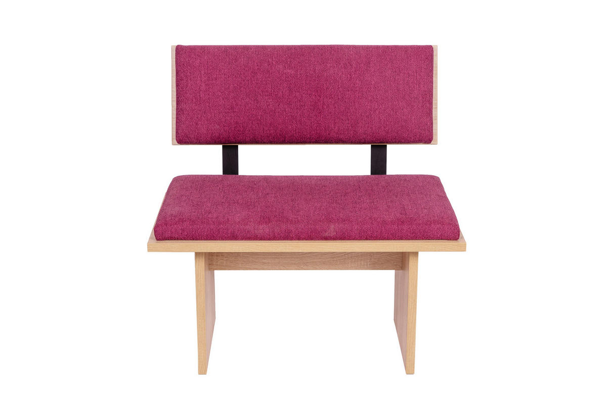 SITZBANK Die Stilvolle - Eichefarben/Violett, Holzwerkstoff/Textil (48/85/85cm) - Kundler Home