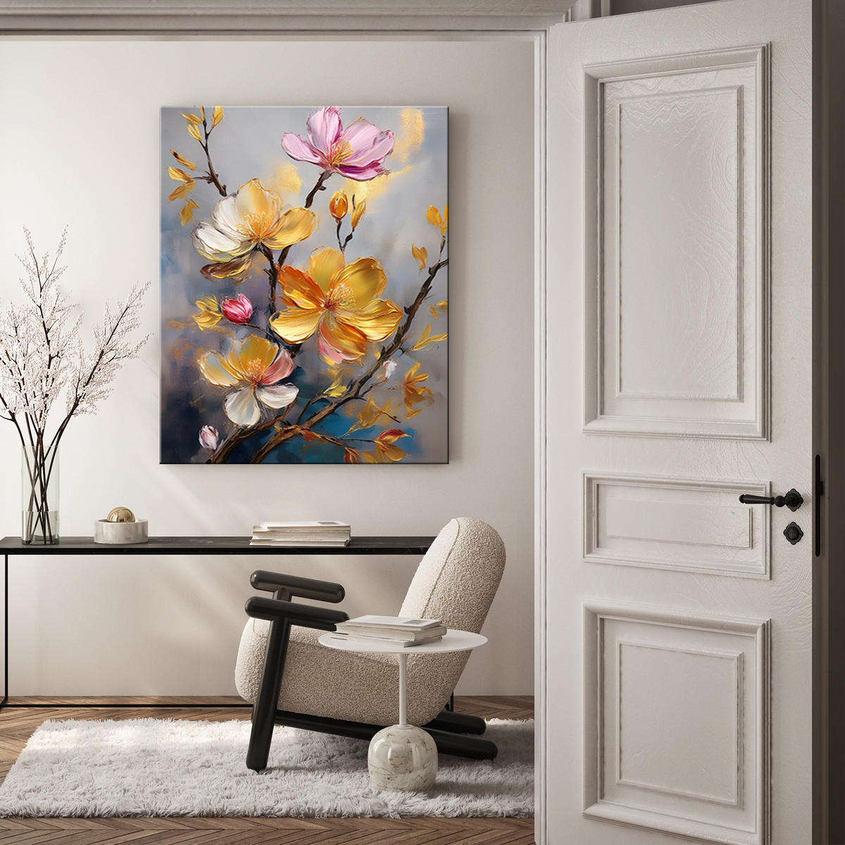 WANDBILD blühende blumen natur - Multicolor, Textil (40/60cm) - Feeby