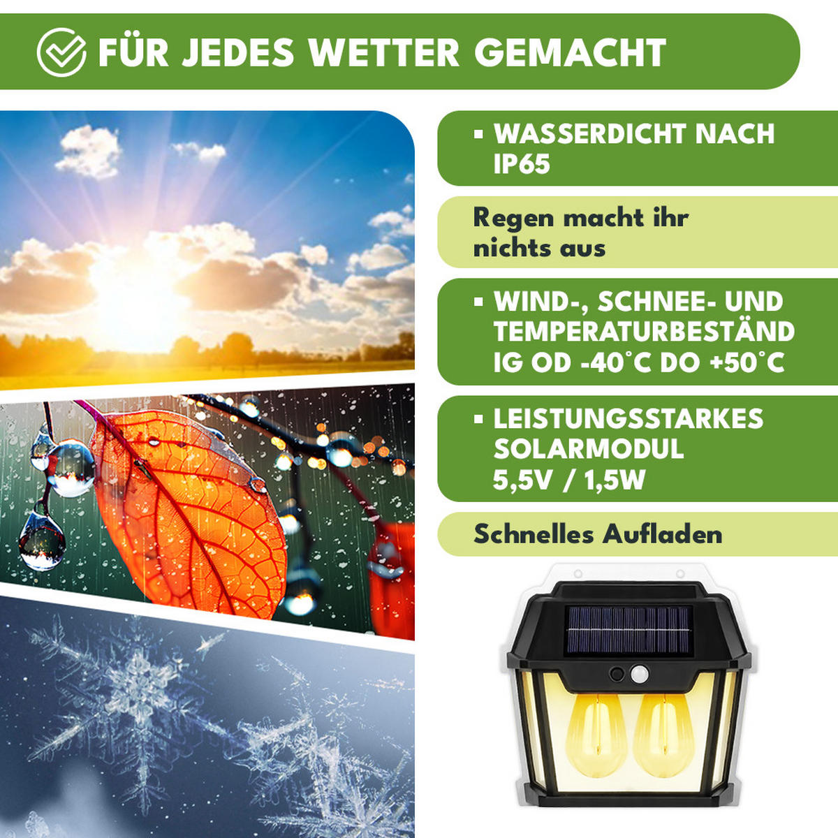SOLARLAMPE für Außen mit Bewegungsmelder - Schwarz, Kunststoff (6.5/17.5/18.7cm)