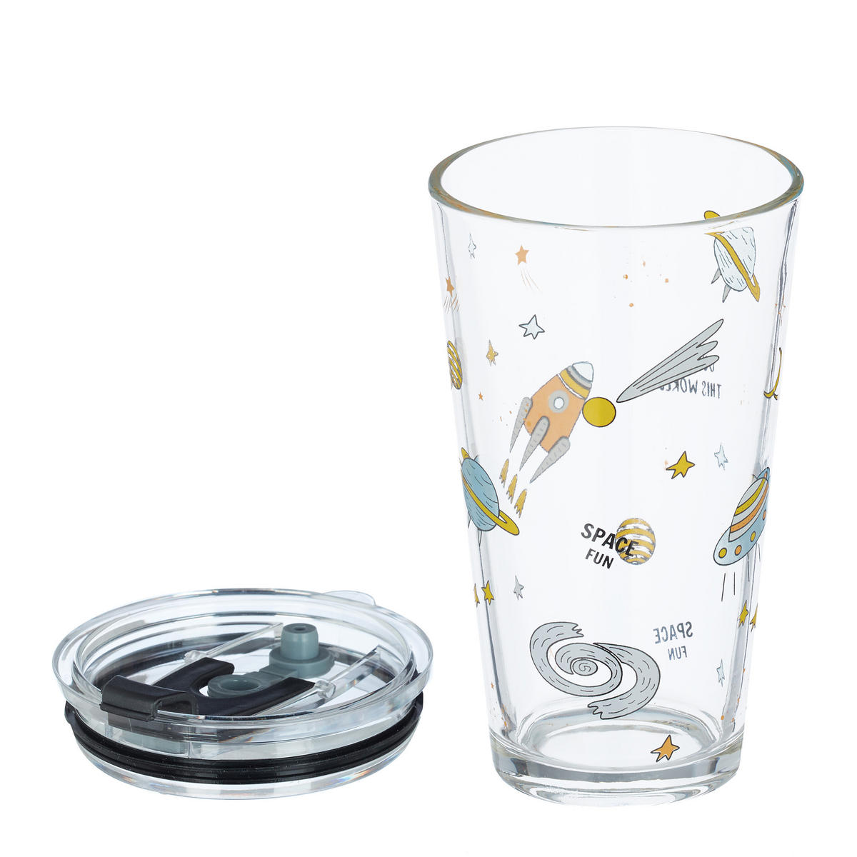 DRICKSGLAS transparent grå vit 4-pack 450 ml - Transparent, Glas/Plast (0.45L) - Relaxdays