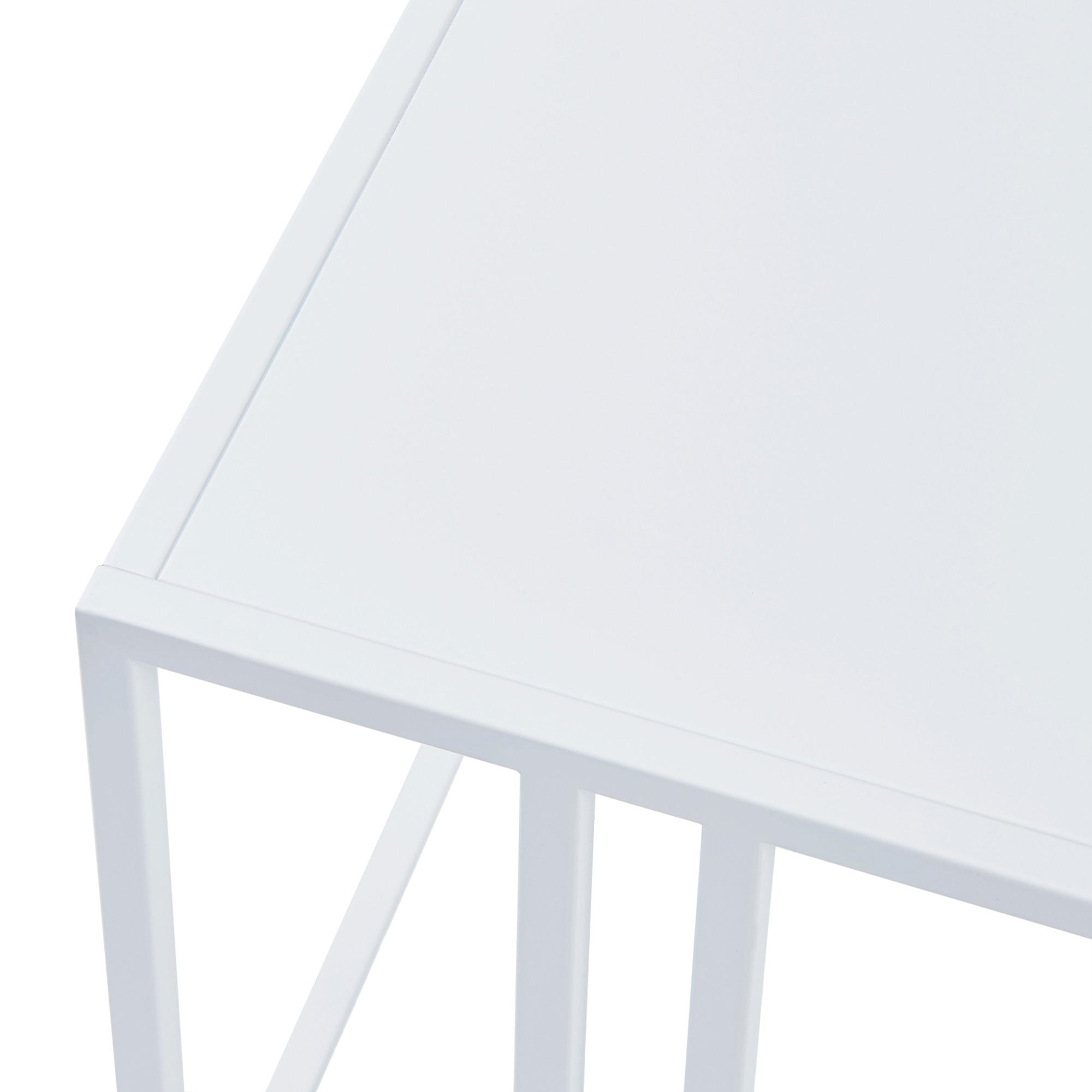 BEISTELLTISCH Kumlinge - Weiß, Metall (45/45/47cm) - [en.casa]