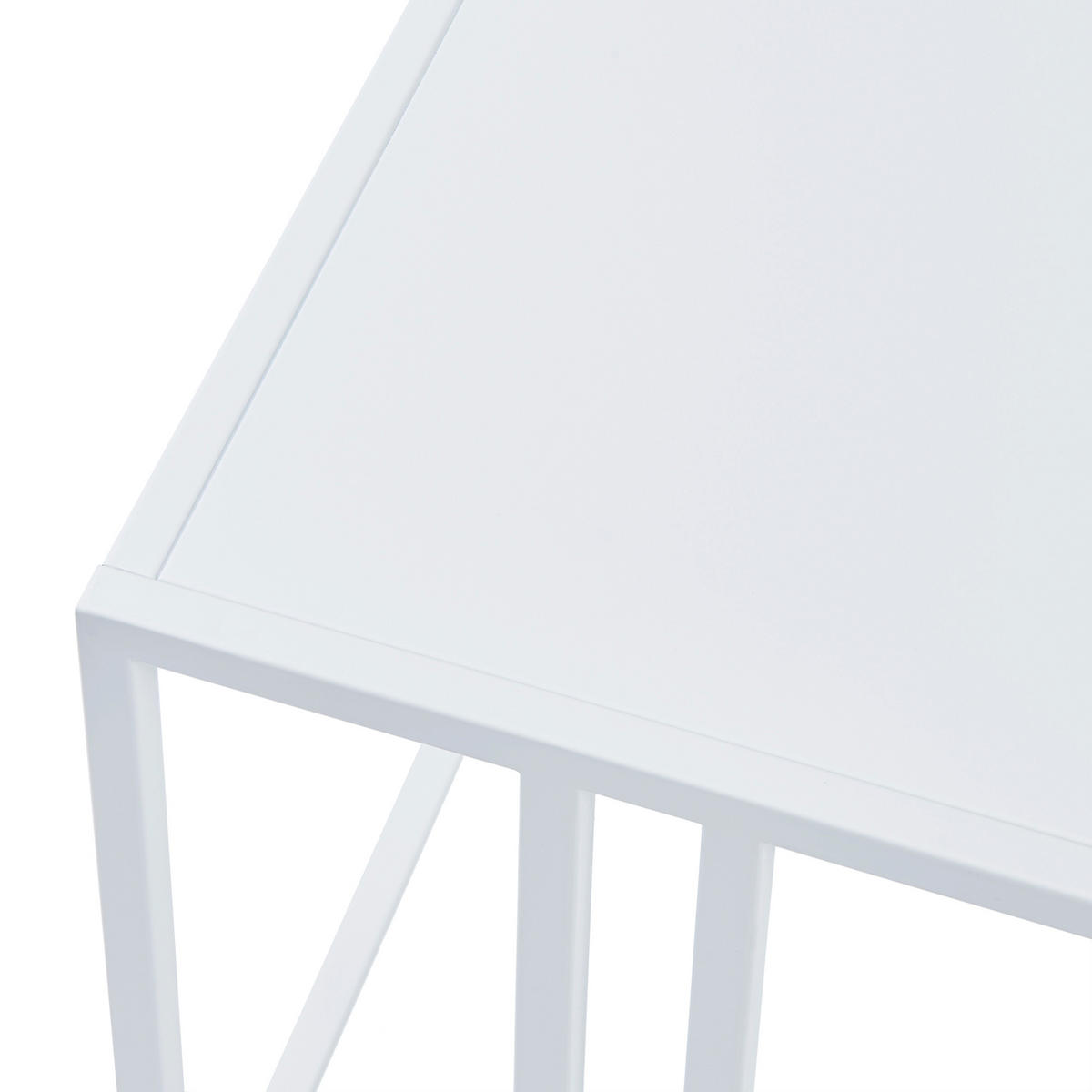 BEISTELLTISCH Kumlinge - Weiß, Metall (45/45/47cm) - [en.casa]