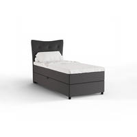 BOXBETT Nevada 90x200 cm Polsterbett mit hochwertiger Bonell-Matratze und Topper - Dunkelgrau - Anthrazit, Holz (90/200cm) - Panda Möbel