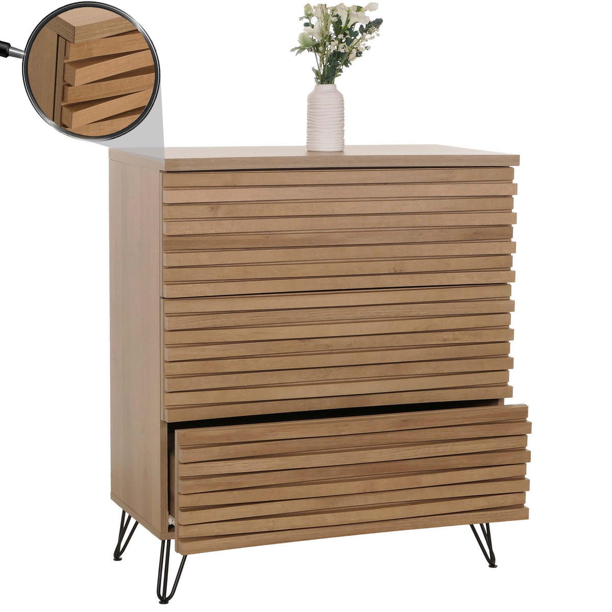 KOMMODE Braun - Braun, Holzwerkstoff (80/94/45cm) - MCW