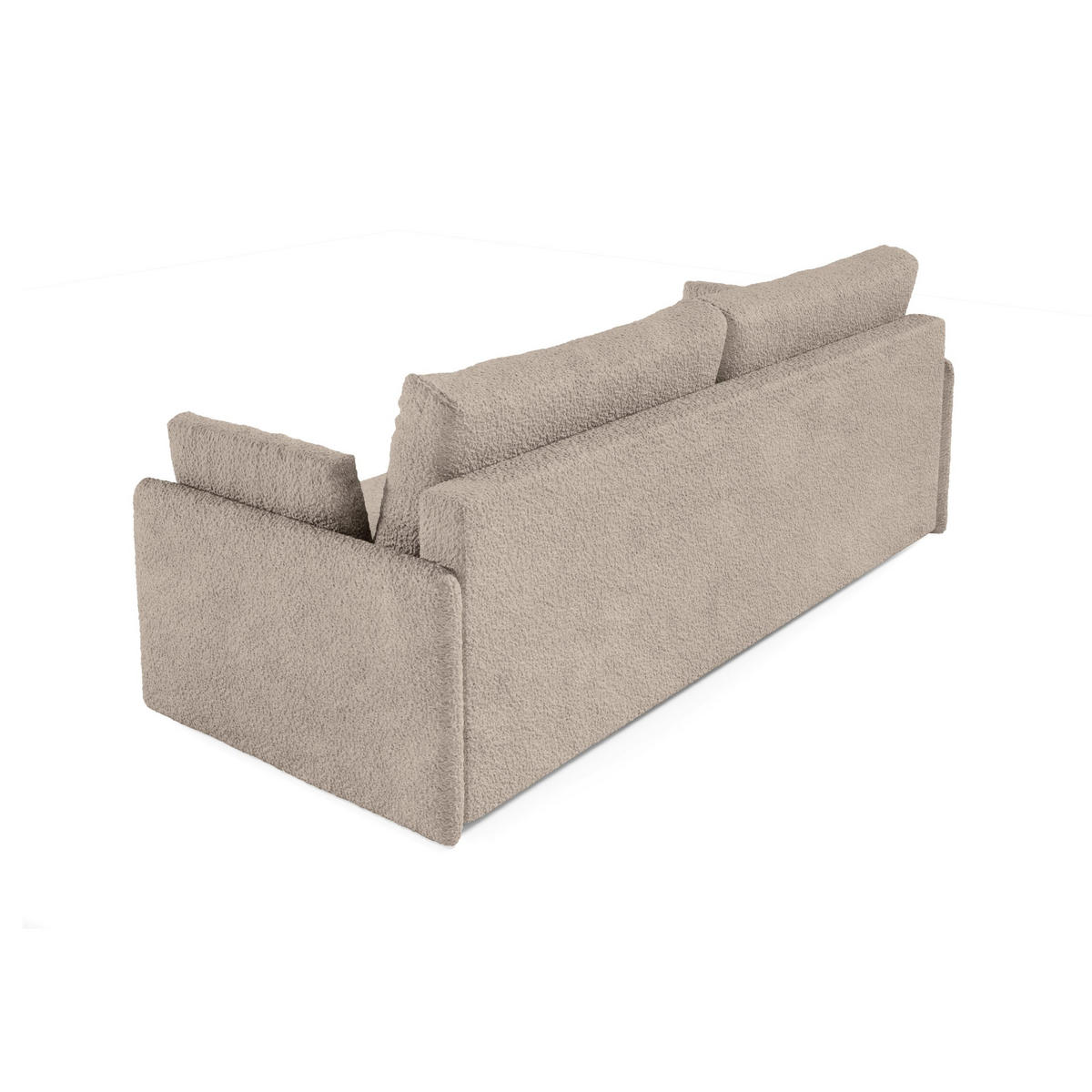 SOFA aus Bouclé-Stoff Femmo 4 Sitzer, Beige - Hellbraun, Textil (86/91/205cm) - Fedve
