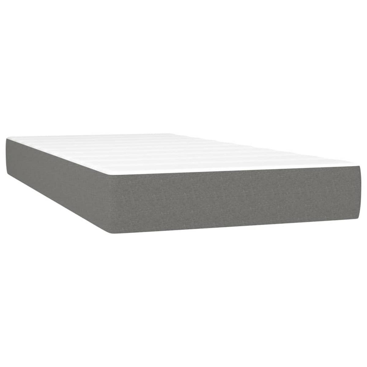 BOXSPRINGBETT Mit Matratze Dunkelgrau 100/200 Cm Stoff - Weiß, Textil (100/200cm) - vidaXL