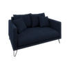 2-SITZER-SOFA Harmony Marineblau Chenille - Schwarz/Dunkelblau, Holz/Textil (140/85/100cm) - S-Style Möbel