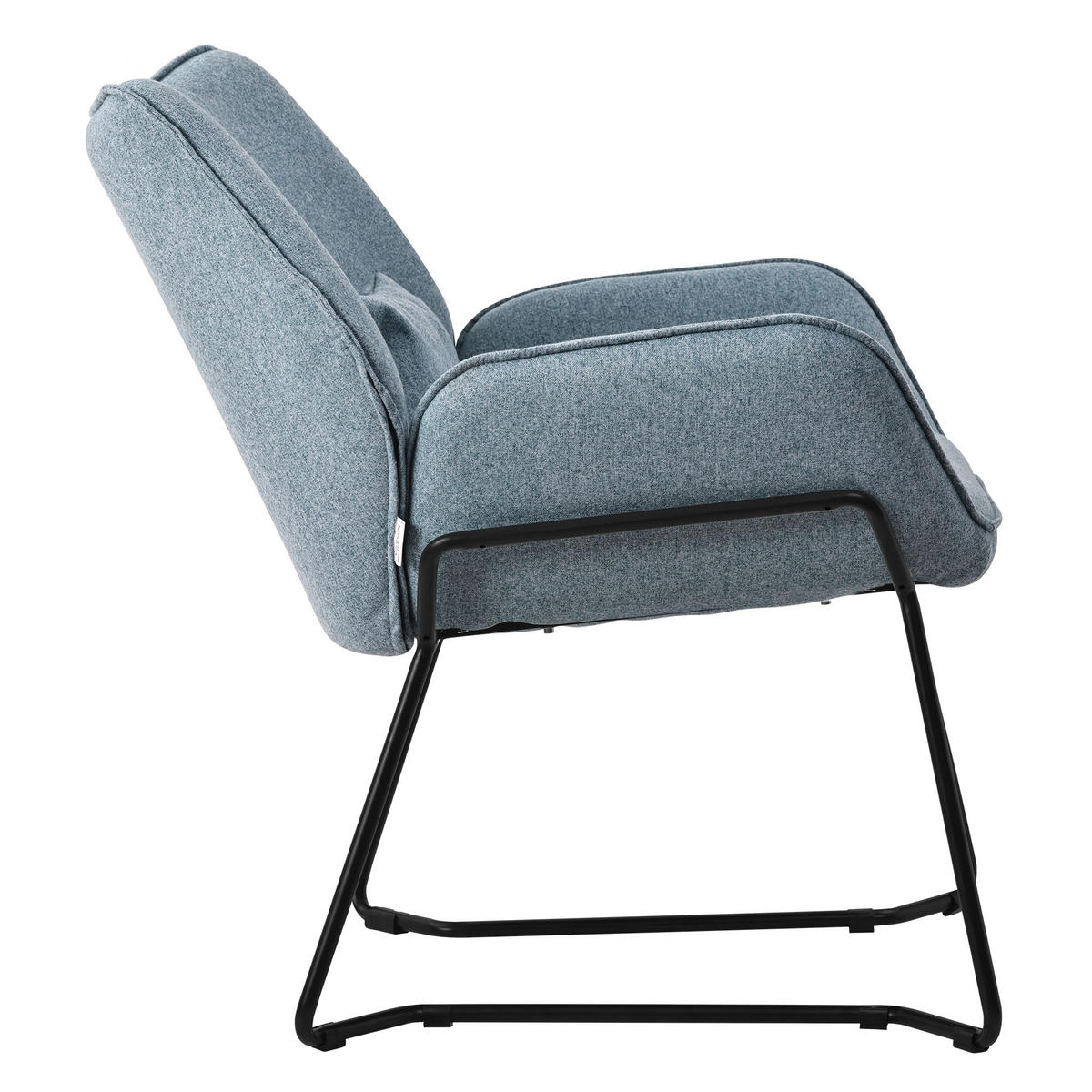 RELAXSESSEL Leinen Blau - Blau, Metall (77/85/75cm) - ML-DESIGN