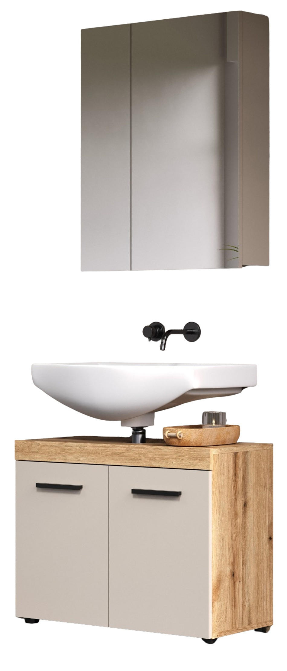Top.Furn Badmöbel-Set Eiche, Kaschmir 72x184x34 cm
