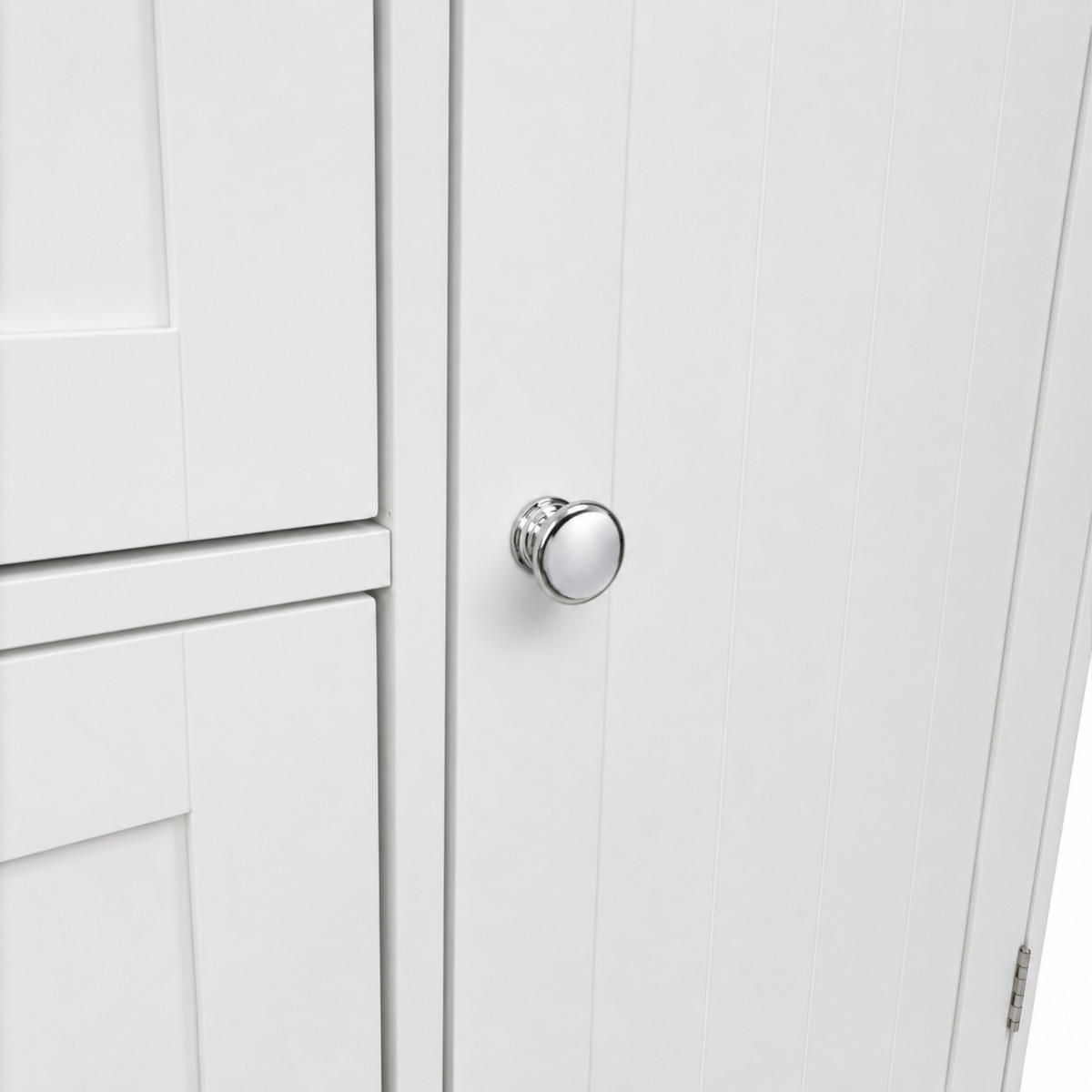 BADEZIMMERSCHRANK MDF Weiß Eiche 4 Schubladen 1 Tür 60x30x80 cm - Weiß, Holzwerkstoff (60/80/30cm) - Begryf