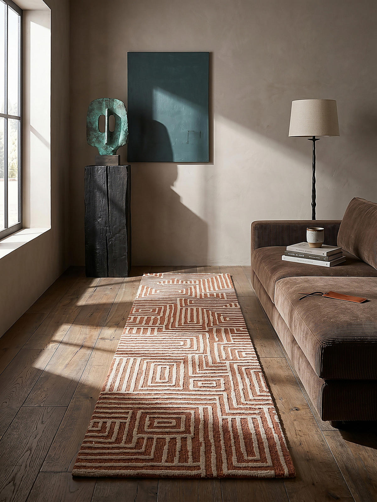 TEPPICH ARLEN, geometrisch, Terrakotta, 80 x 300 cm - Orange, Textil (80/300cm) - KADIMA DESIGN