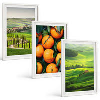 BILDER SET 3er Set - 40x60 cm Weißer Rahmen - Italienische Landschaft mit Orangen - Weiß, Kunststoff (40/60cm) - TULUP