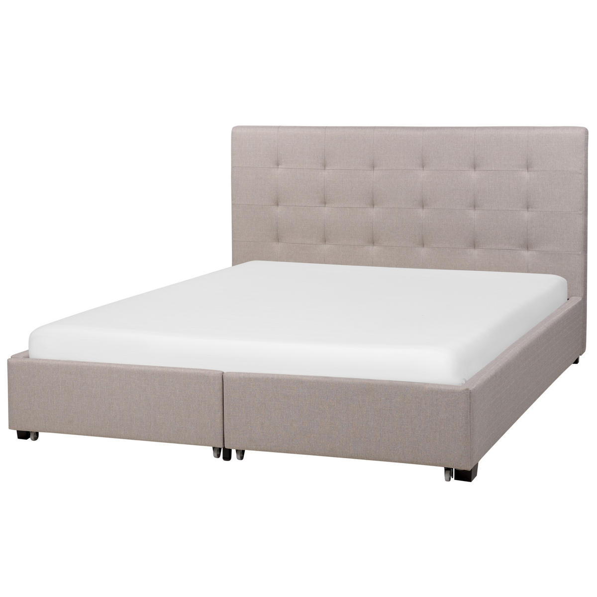 BETT 160/200 cm Hellgrau La Rochelle - Hellgrau/Schwarz, Textil (160/200cm) - Beliani