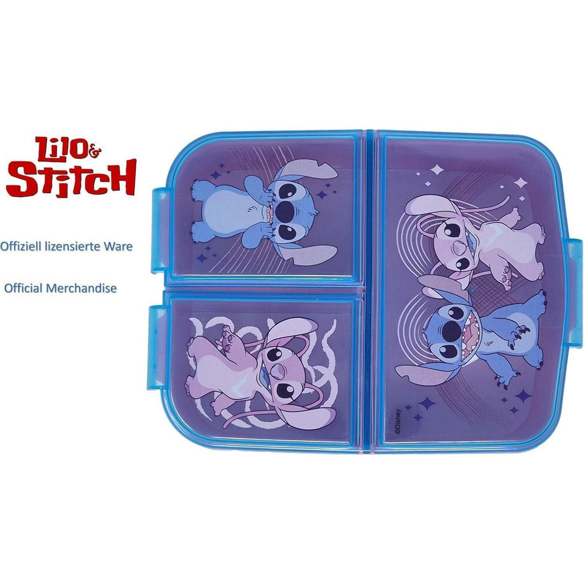 BROTDOSE mit 3 Fächern Lilo & Stitch BPA frei 18 cm - Multicolor, Kunststoff (18/7/18cm)