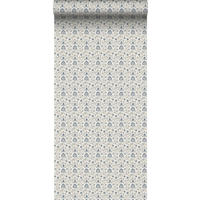 TAPETE Blumenmuster 53 cm x 10 m - Blau, Papier (53/1000cm) - Sanders & Sanders