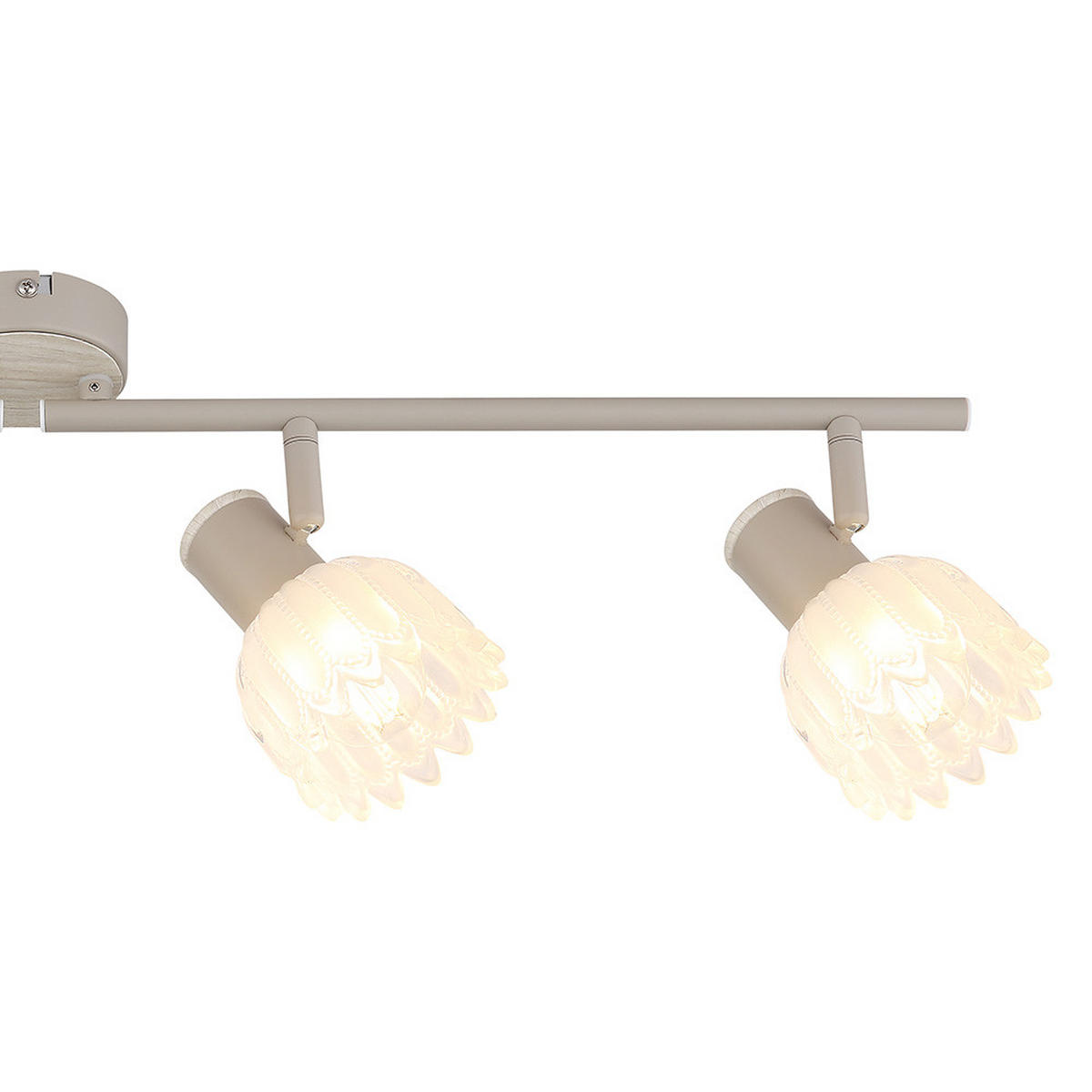 LED DECKENLEUCHTE Metall, Glas, sandfarben, bewegliche Spots - Bernsteinfarben, Glas (70/9/15.5cm) - Globo Lighting