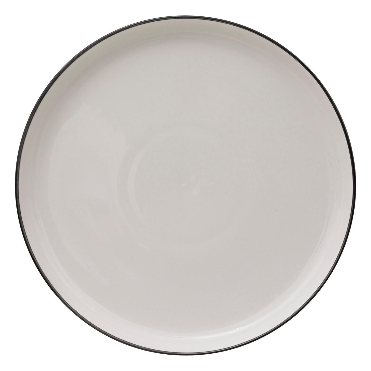 SPEISETELLER mit schwarzem Rand Alix Weiß 27/27/2,5 cm - Weiß, Keramik (27cm) - Secret de Gourmet