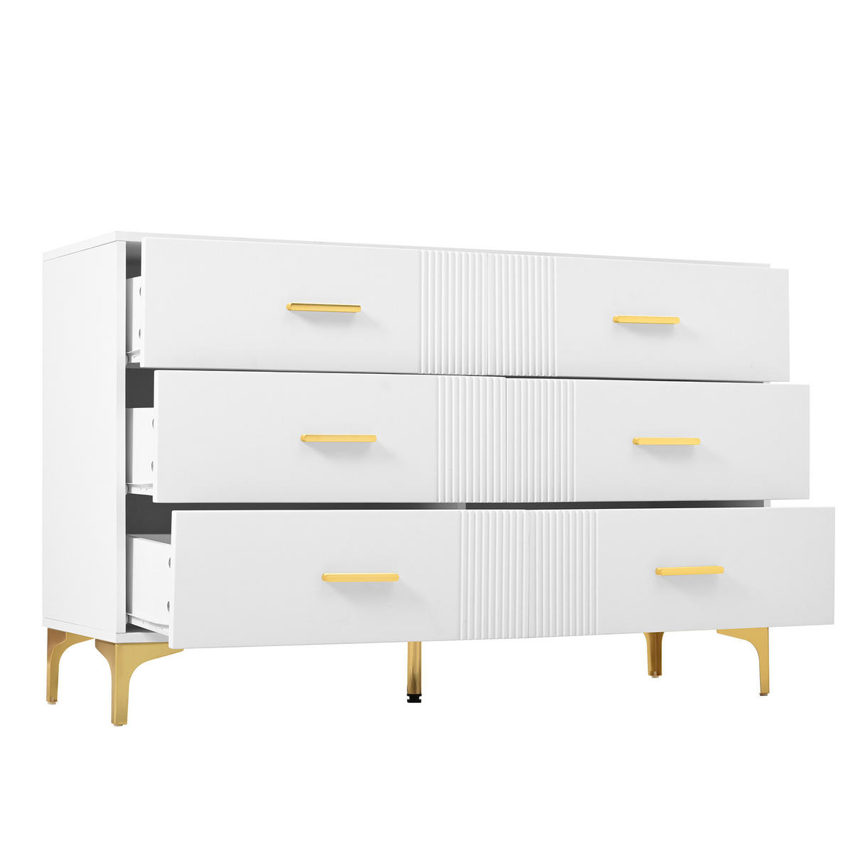 SIDEBOARD mit 6 Schubladen Weiß - Weiß, Holzwerkstoff (40/76/120cm) - Urban Meuble
