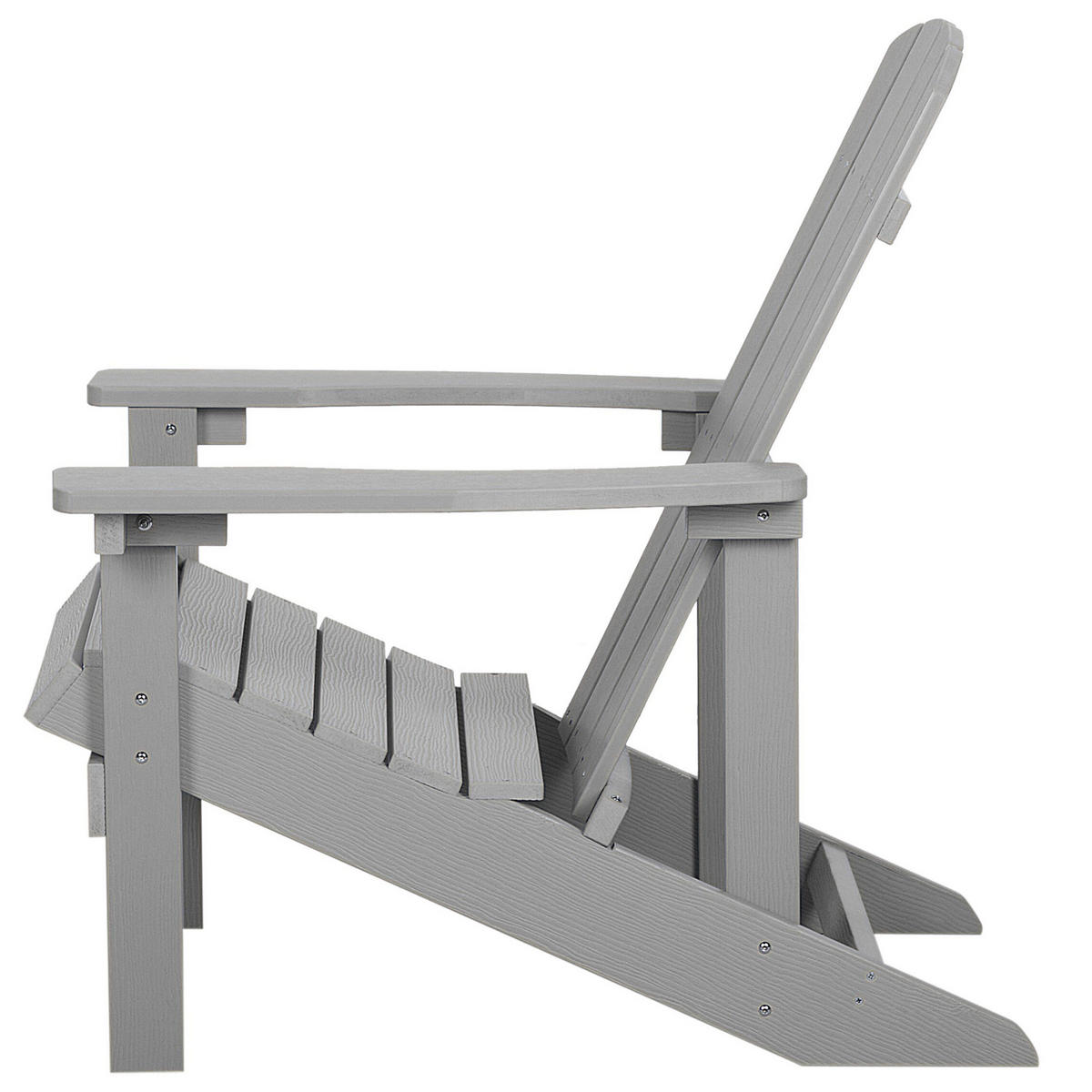 GARTENSTUHL Kunstholz hellgrau Adirondack - Hellgrau, Kunststoff (75/88/88cm) - Beliani