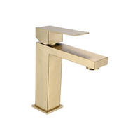 WASCHTISCHARMATUR - 15.3 cm x 4.9 cm - metall - goldfarben Canilas - Goldfarben, Metall (15.3/17.8/4.9cm) - Vente-Unique