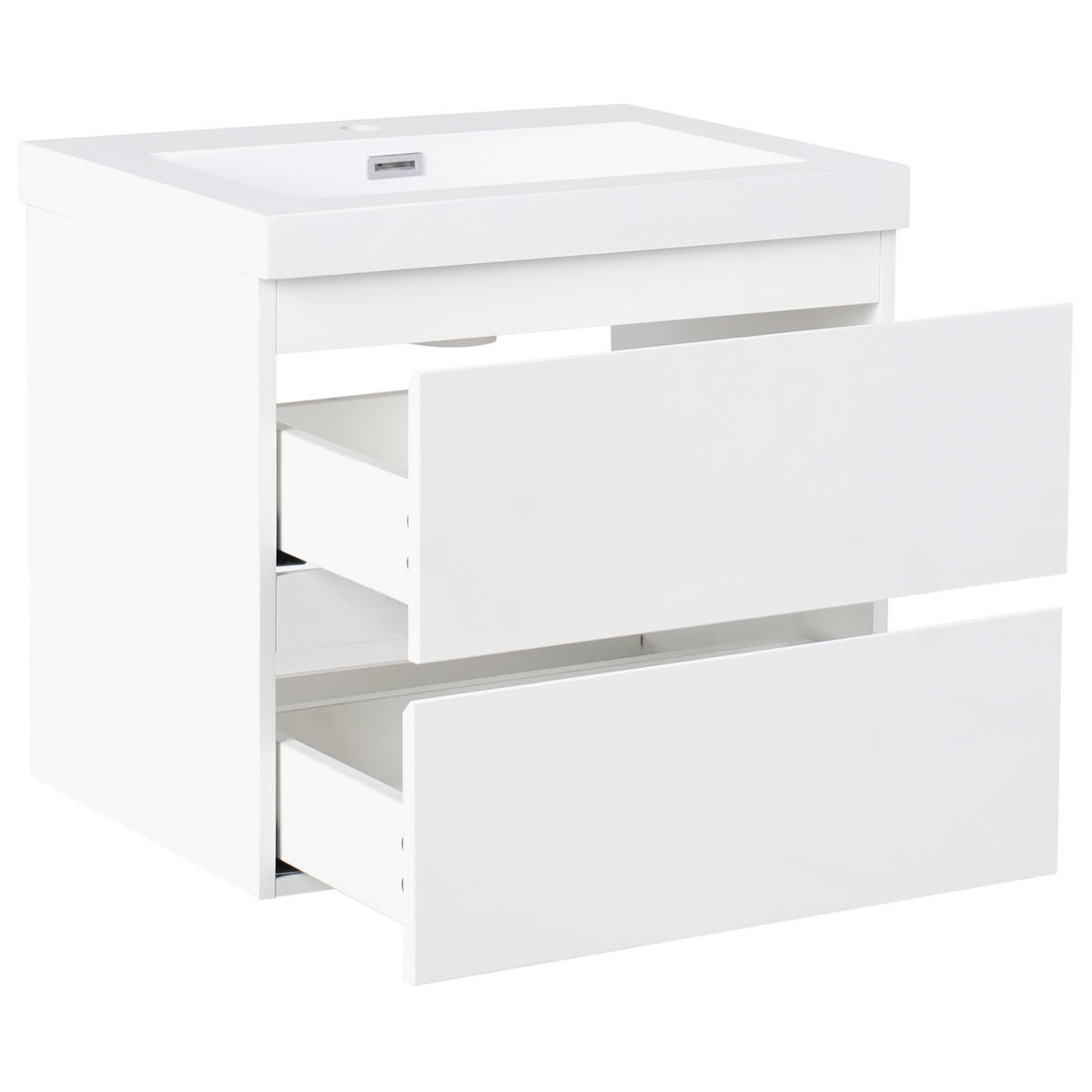 DULAP SUB LAVOAR montat pe perete cu lavoar alb Cardiel - alb, compozit lemnos (60/55/46cm) - Beliani