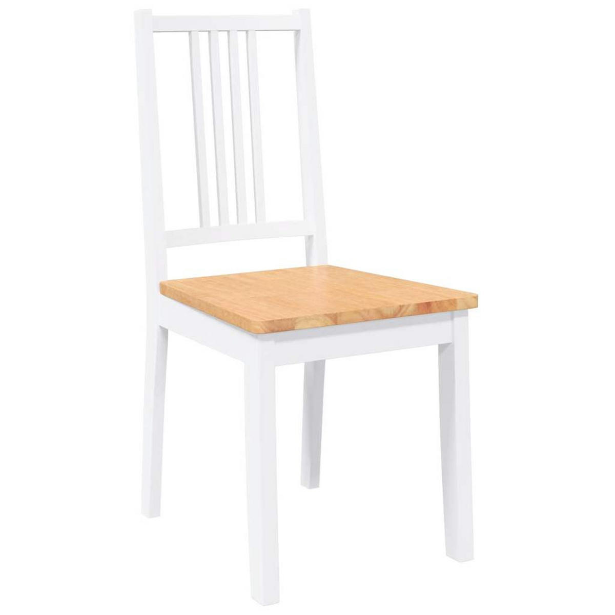 ESSZIMMERSTÜHLE 2 Stk. Weiß Massivholz Gummibaum 40*47.5*89cm - Weiß/Braun, Holz (40/89/47.5cm) - ZMH