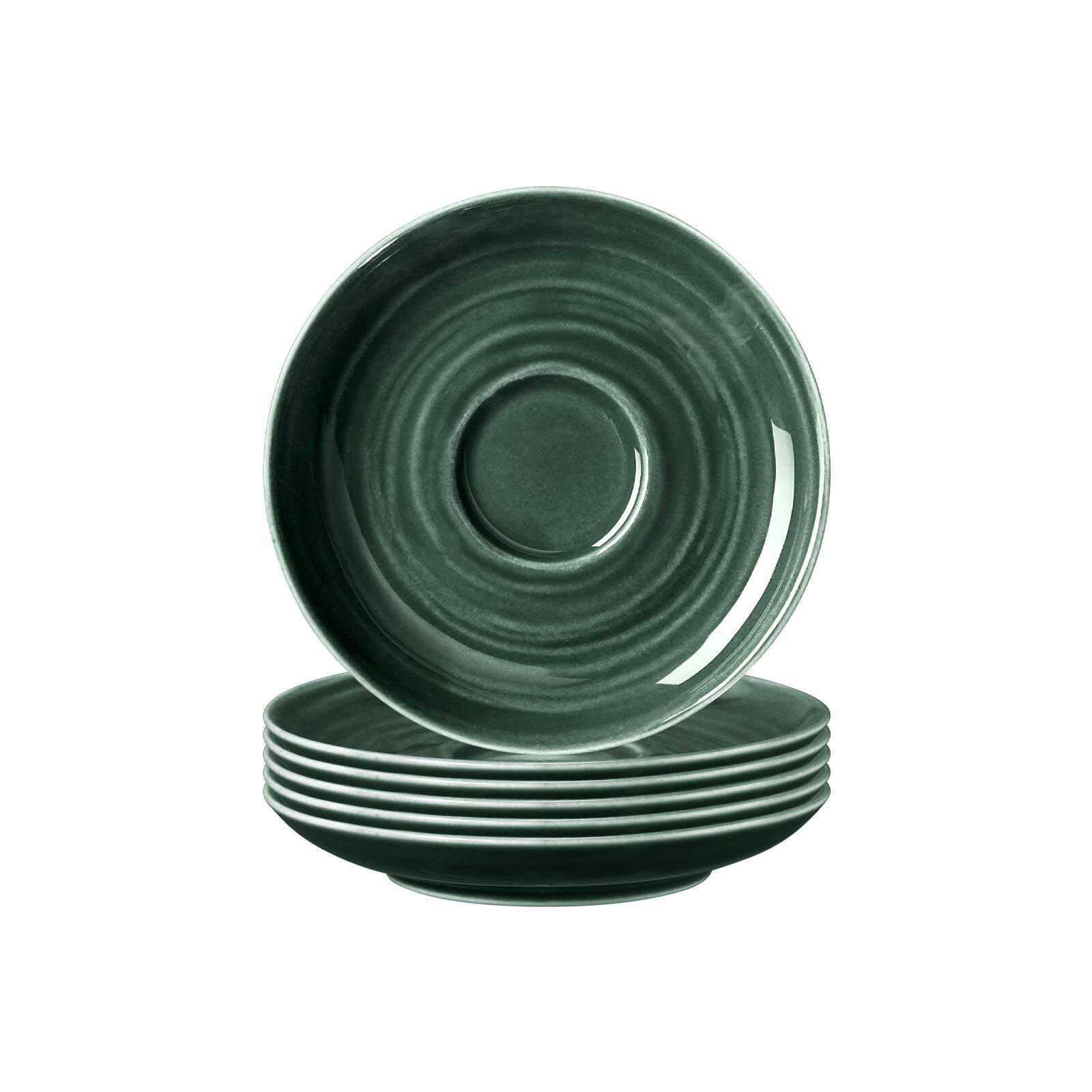ESPRESSOUNTERTASSEN Terra Moosgrün ø 12 cm 6er Set - Dunkelgrün, Keramik (12cm) - Seltmann Weiden