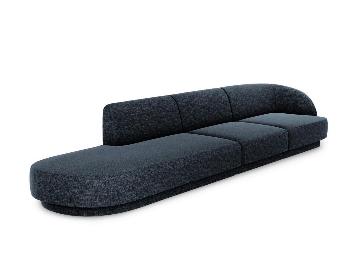 LINKES-SOFA Miley aus Chenille-Stoff königsblau 4 Sitzplätze - Blau, Textil (90/70/323cm) - Micadoni