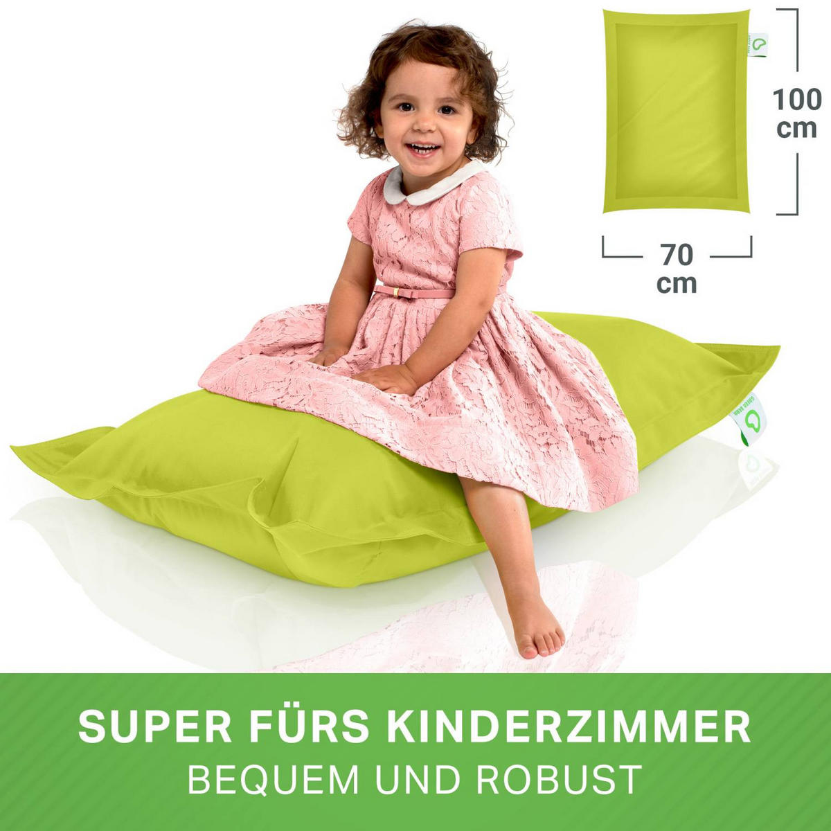KINDER-SITZSACK 70x100cm - 70 Liter - Hellgrün, Textil (70/10/100cm) - Green Bean