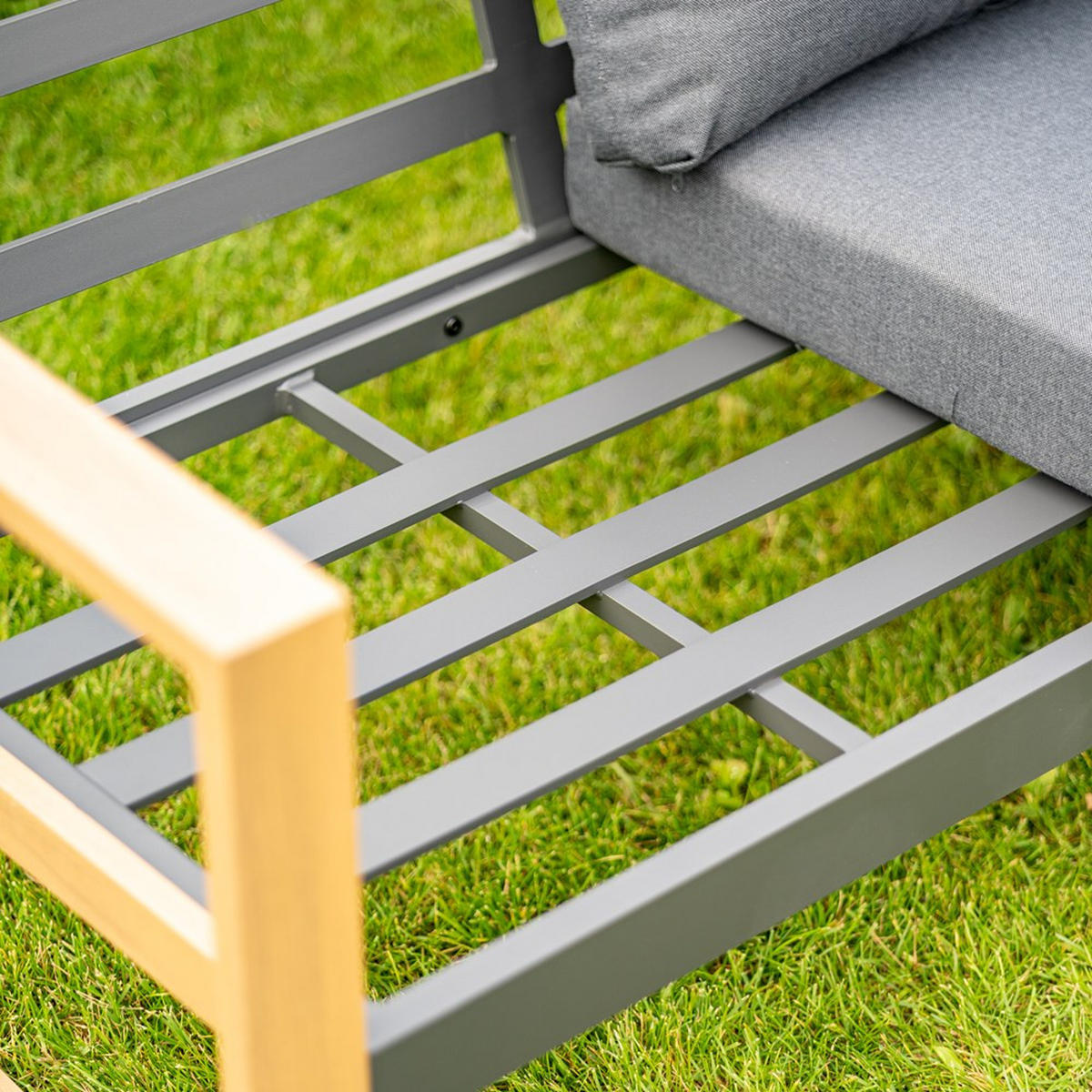GARTENMÖBEL-SET Vega Anthrazit/Braun - Anthrazit, Metall - kommodly