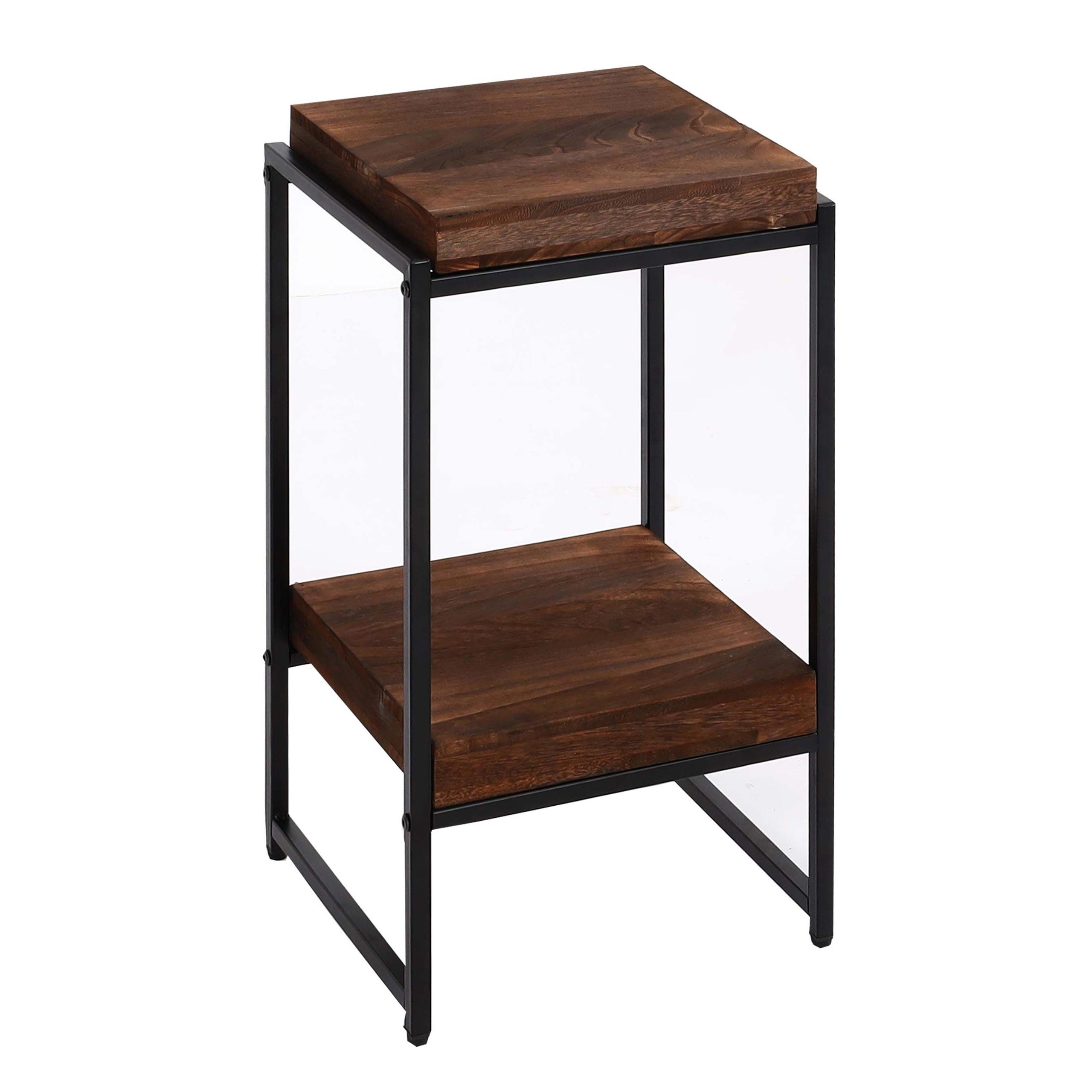 MCW KVĚTINOVÝ stolek čtvercový tmavě hnědý