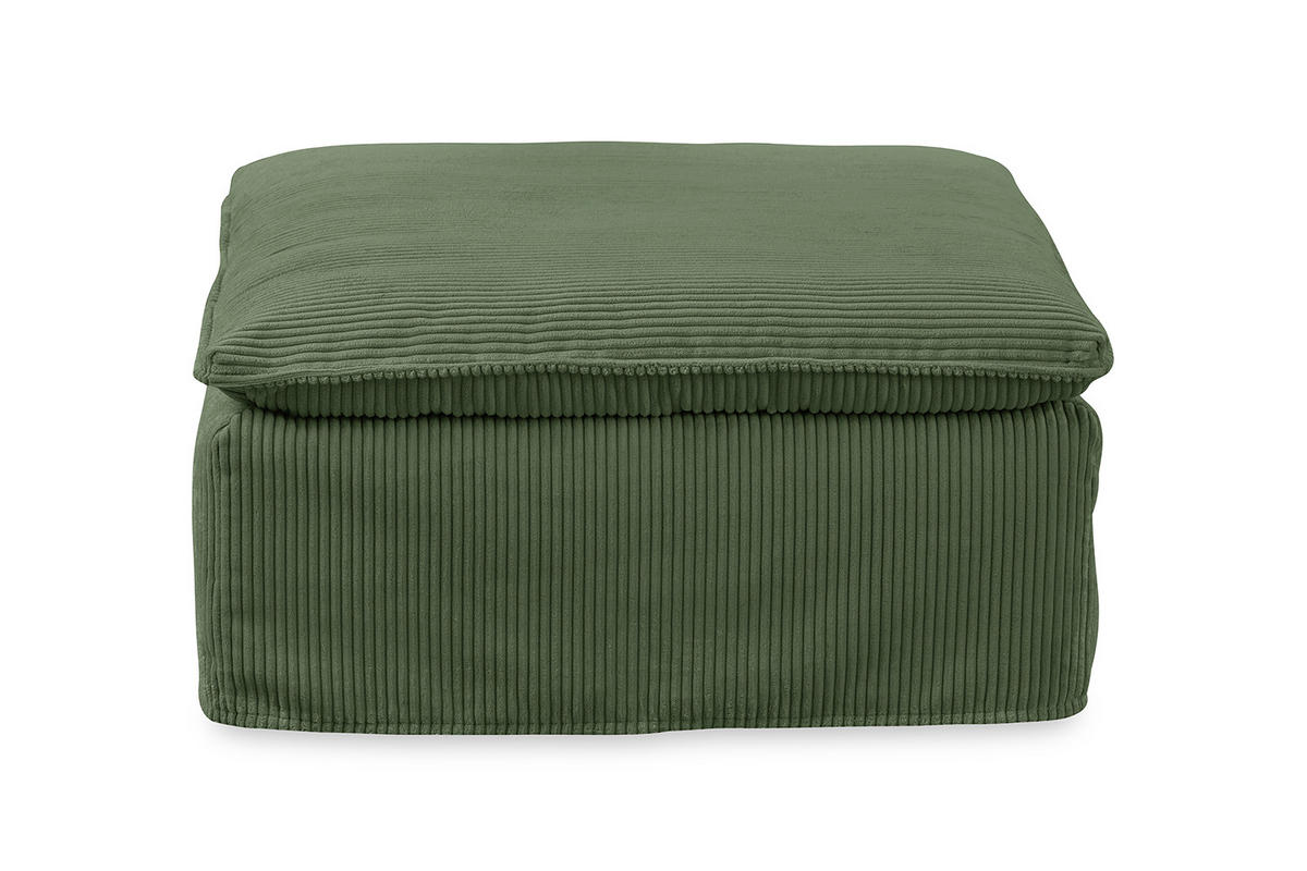 POLSTERHOCKER NETTA Grün Cord - Grün, Textil (90/46/90cm) - KAWOLA