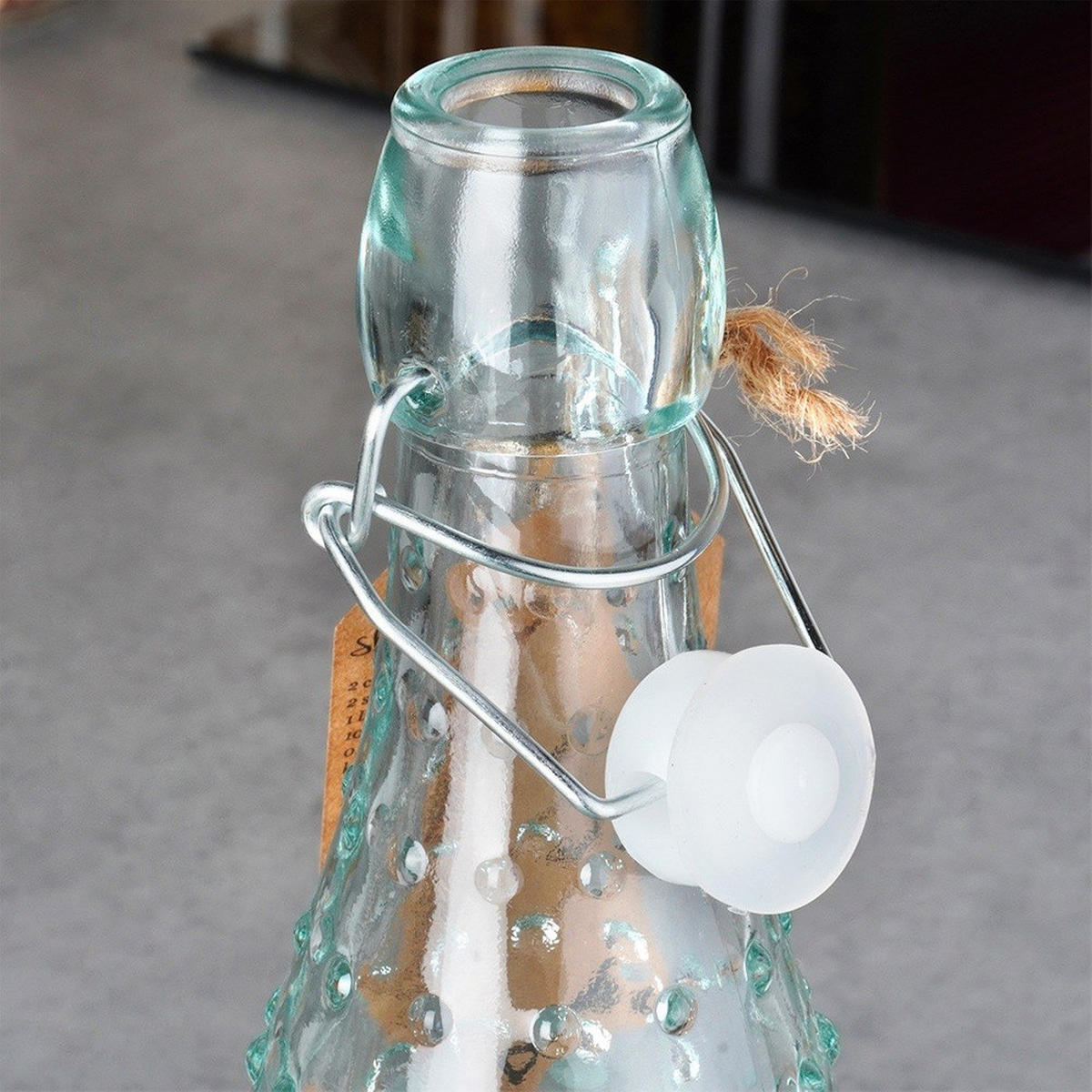 GLASFLASCHE Bügelverschluss geriffelt 500 ml Transparent - Transparent, Glas (6.5/27/6.5cm) - Orion 