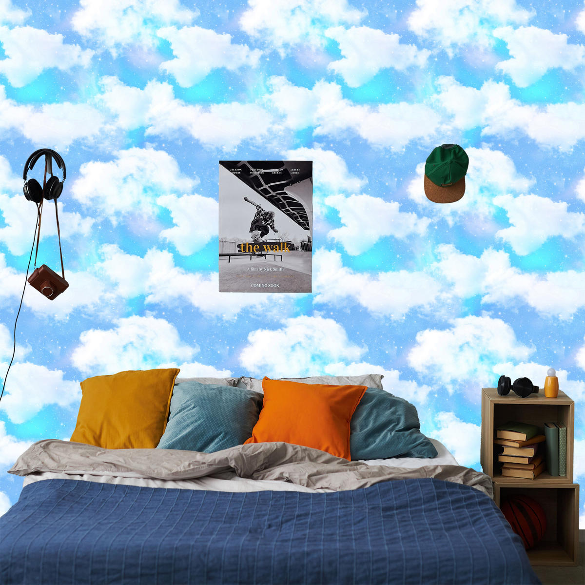 VLIESTAPETE Wolkenhimmel – Blau, Weiß – 50x1000 cm - Blau/Weiß, Papier (50/1000cm) - Muralo