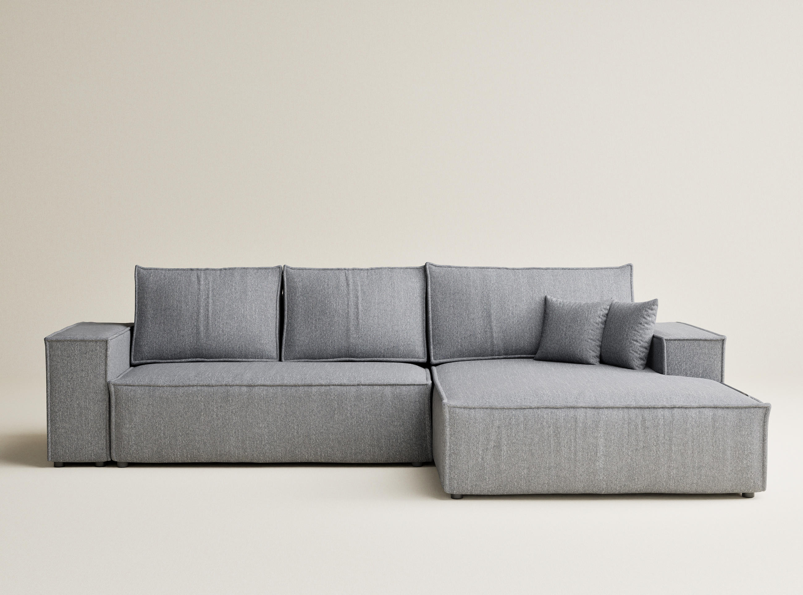ECKSOFA MIT SCHLAFFUNKTION Maze Grau Webstoff - Schwarz/Grau, Holz/Holzwerkstoff (294/185cm) - Maison de Reve
