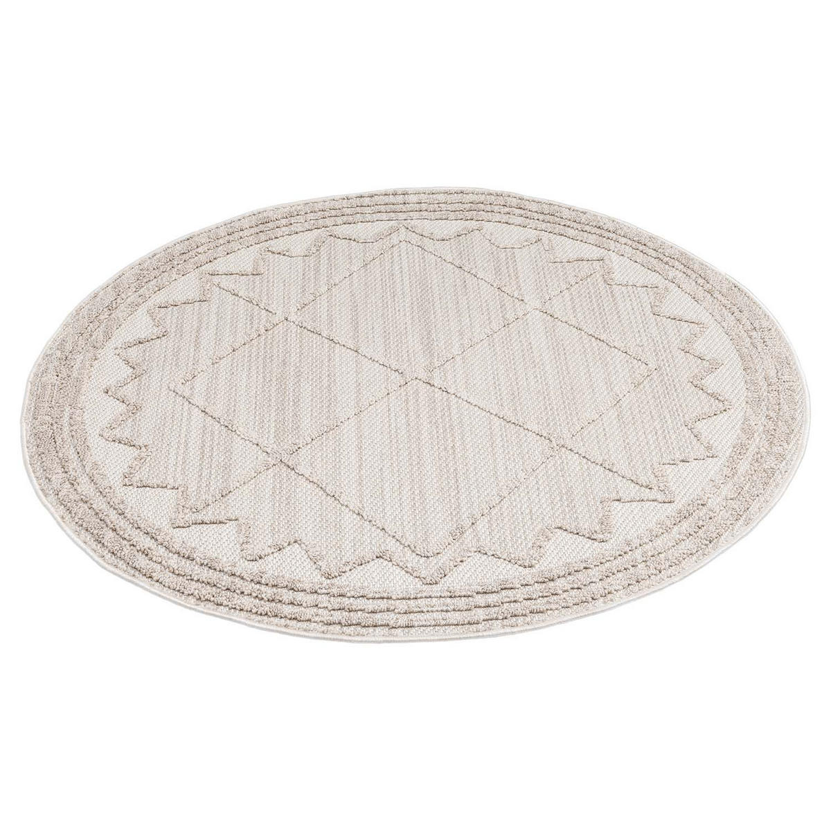 KURZFLOR-TEPPICH Clasico 8931 Beige 200 cm Rund - Beige, Textil (200/200cm) - carpet city