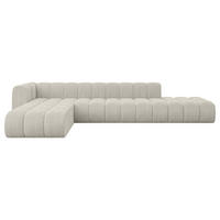 ECKSOFA modulares Sofa Zuvon-L2 - 387x177x70 cm Creme - Hellgrau/Creme, Holzwerkstoff/Textil (387/177cm) - ALTDECOR