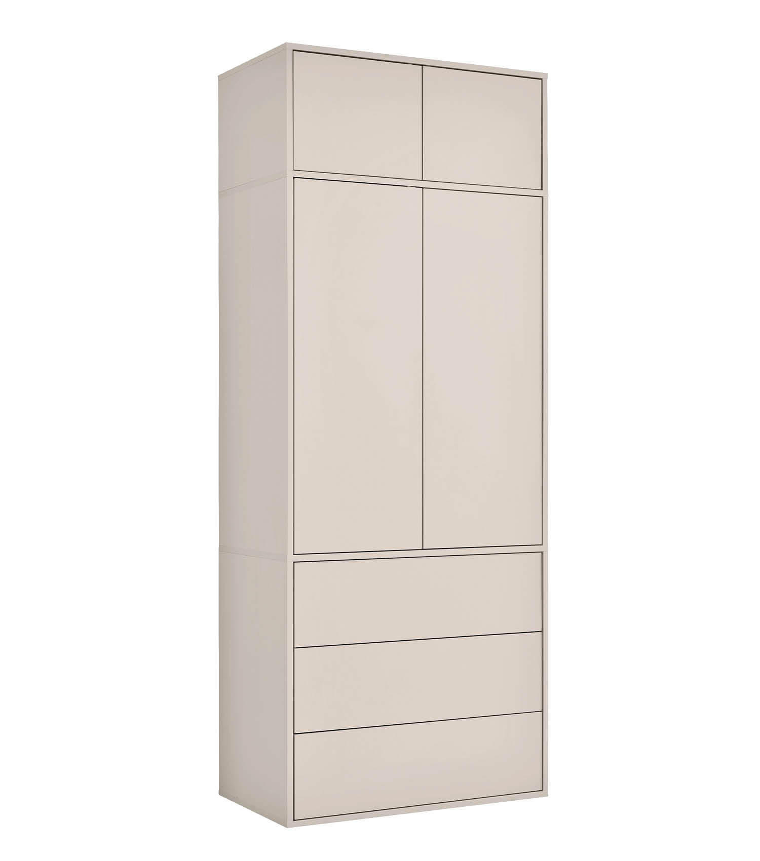 KLEIDERSCHRANK Der Robe - Beige, Holzwerkstoff (90/234/58cm) - Mokebo
