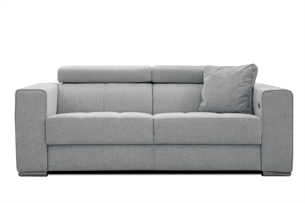 SOFA QUARTZ 3-Sitzer mit Ausziehsitz, silberfarben - Silberfarben, Holzwerkstoff/Textil (202/80/102cm) - Courtois Laville