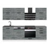 KÜCHENZEILE Madison 240 cm, ohne Arbeitsplatten, Glamour Wood - Grau, Holz (240/204/60cm) - B BELINI GROUP