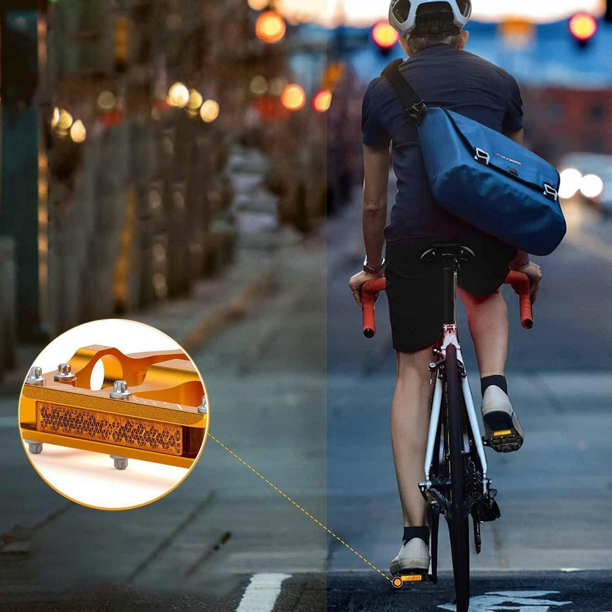 FAHRRADPEDALE CNC Aluminium Gold mit Reflektoren - Goldfarben, Metall (9/2/10cm)