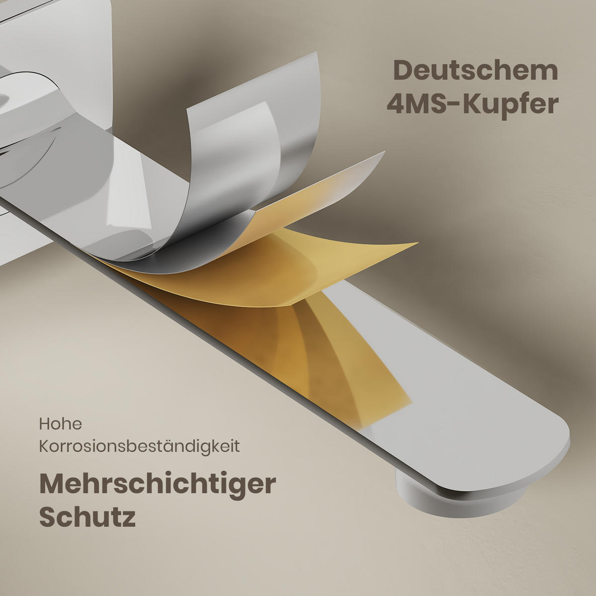 WASCHTISCHARMATUR Modular Ventilkernzertifizierung Messing Verchromt - Chromfarben, Metall (12.7/11/23.3cm) - EMKE