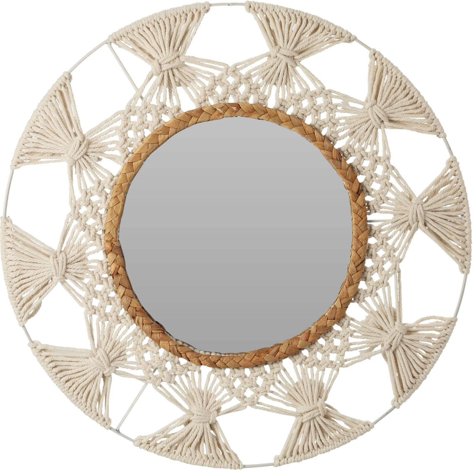 SPIEGEL Rattan 45 cm - Braun, Glas (45/2/45cm) - Home Styling Collection