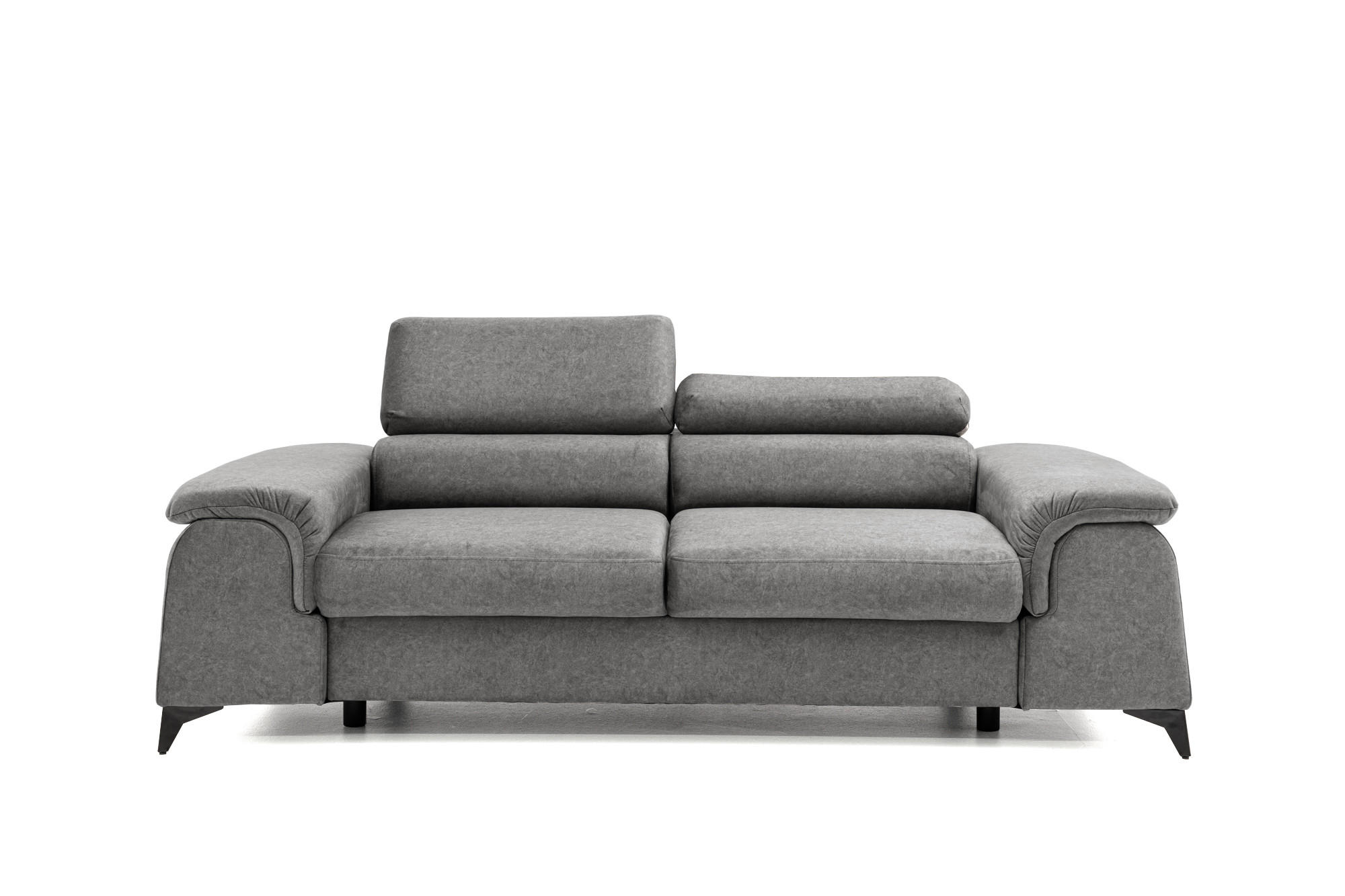 2-SITZER-SOFA PLAZA 200 cm Velours Grau - Schwarz/Grau, Holz/Textil (200/90/100cm) - Muffo