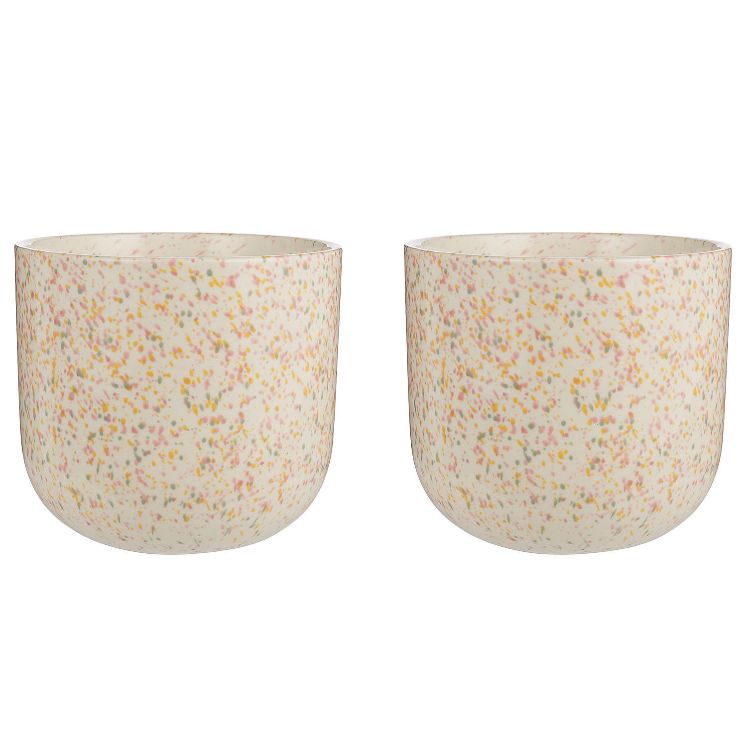 BLUMENÜBERTOPF (2er Set) Spot - Beige, Keramik (18cm) - Butlers
