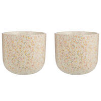 BLUMENÜBERTOPF (2er Set) Spot - Beige, Keramik (18cm) - Butlers