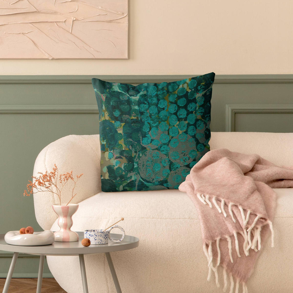 KISSENBEZUG Callais 50/50 cm - Türkis, Textil (50/50cm) - Bilderwelten