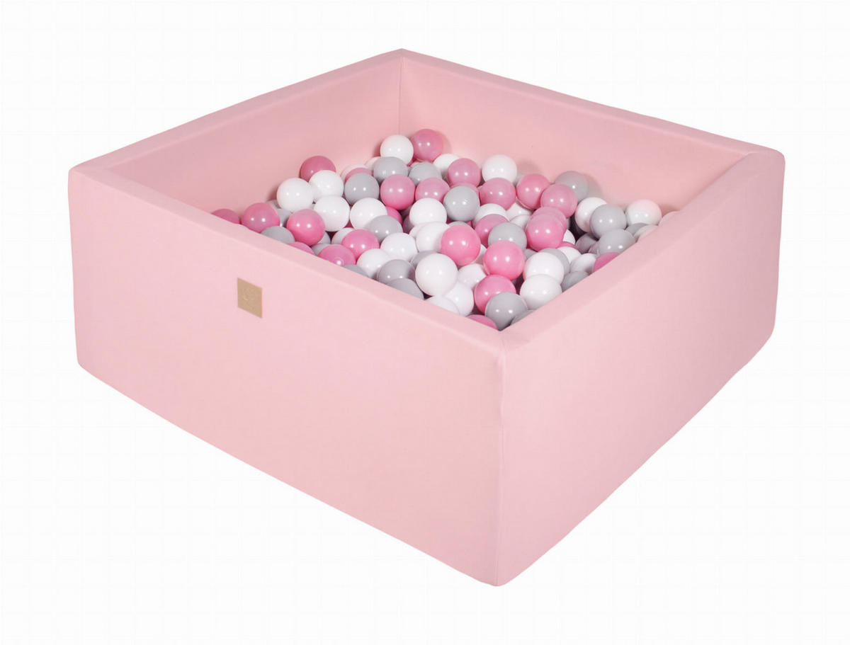 BÄLLEBAD für Kinder, Cotton, Hellrosa - Hellrosa/Dunkelrosa, Textil (90/90/40cm) - MeowBaby