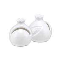 PLATZKARTENHALTER 2er Set "Segnaposto Melograno" Fattoria 4,5 x 5 cm - Weiß, Keramik (4.5/5/4.5cm) - La Porcellana Bianca